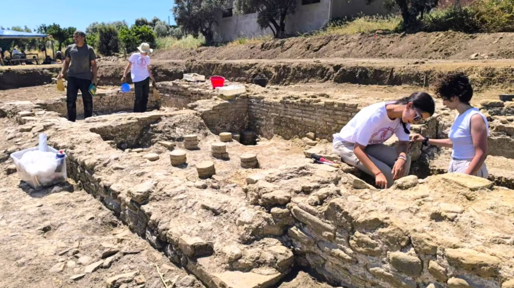 Area of the Roman villa with hypocaust, during the 2025 excavations. Credit: Stilearte