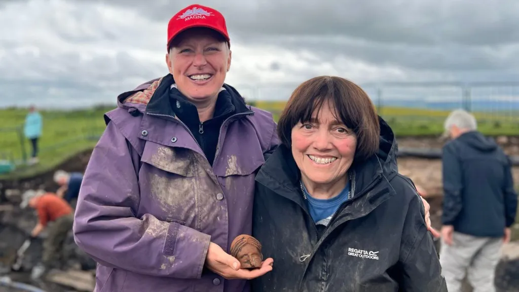 Volunteers Unearth Rare Roman Terracotta Head at Magna Fort