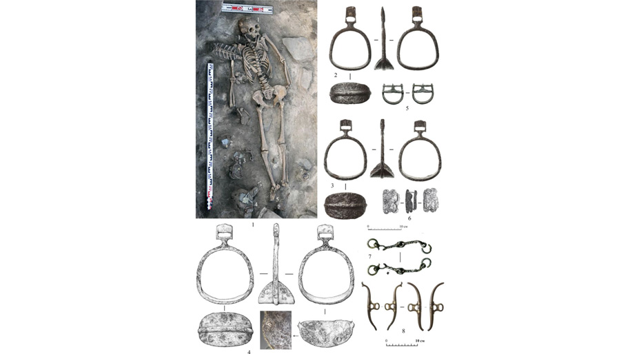 Archaeologists Find 1,000-Year-Old Elite Woman’s Grave with Gold-Plated Earrings and Horse Gear in Siberia