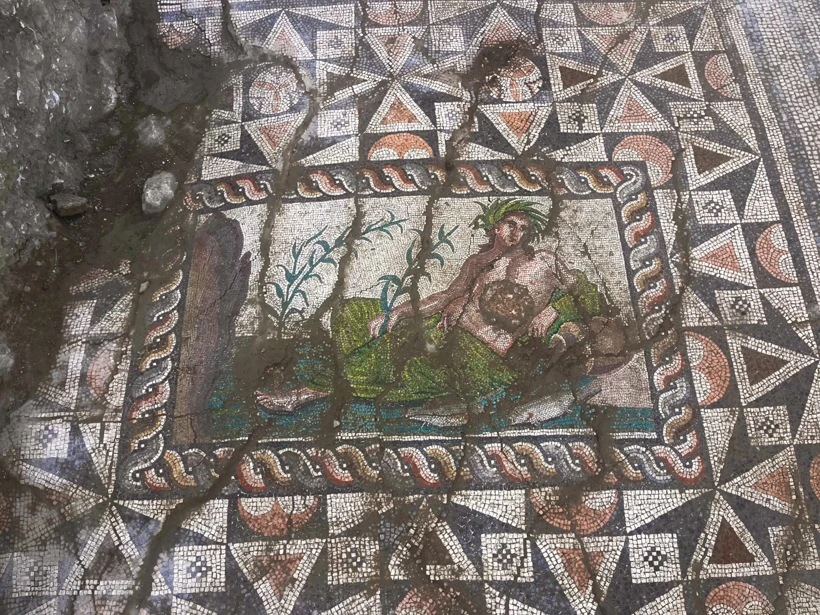 1,800-Year-Old River God Mosaic Found in Ancient Aspendos