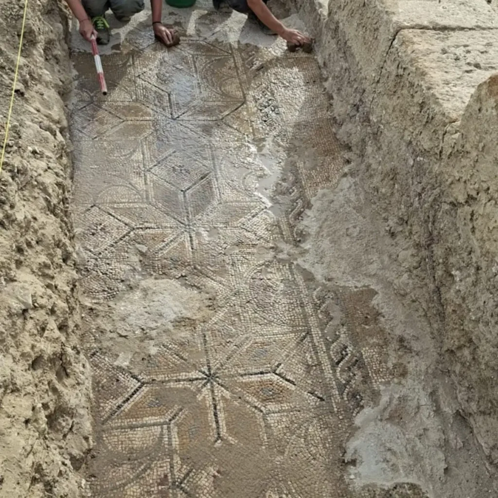 Polychrome Late Antique Mosaic and Christian Monogram Unearthed in Sicily