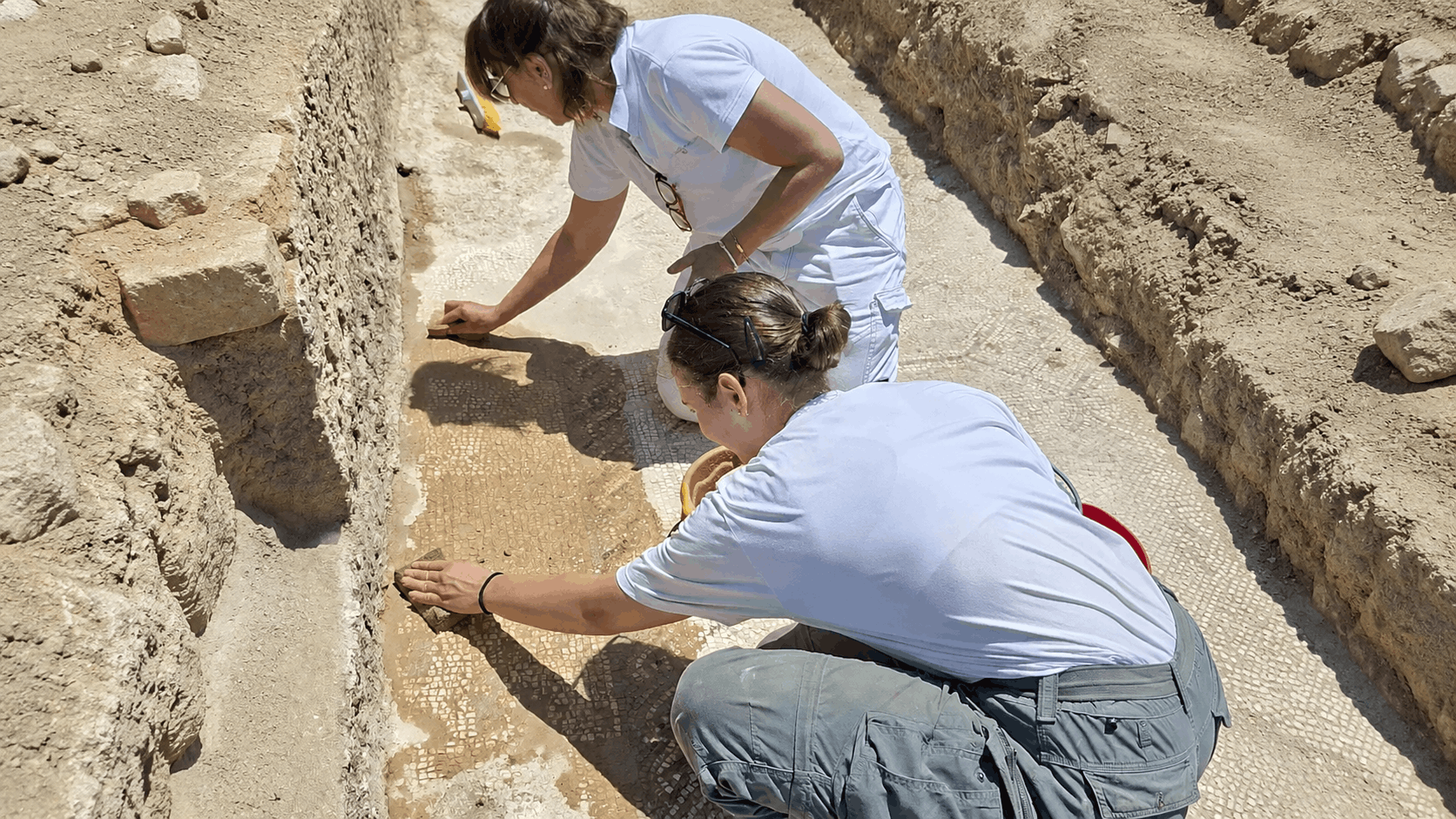 Polychrome Late Antique Mosaic and Christian Monogram Unearthed in Sicily