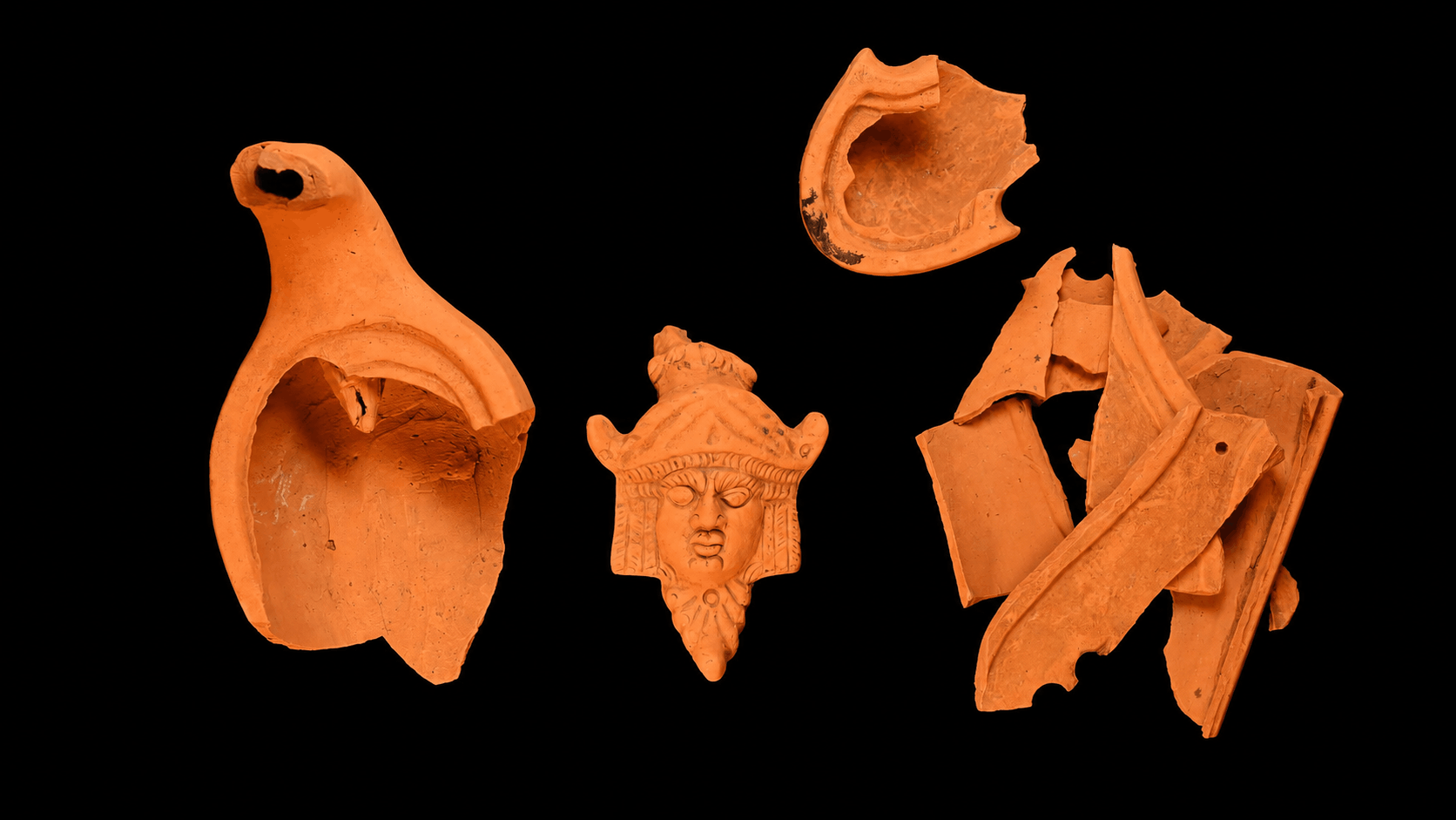 Roman Oil Lamp with a Theatre-Mask Handle Unearthed in Slovenia