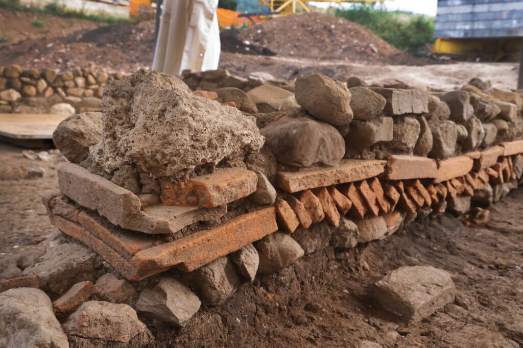 Masonry of the second- and third-century Roman building discovered at Stramonte