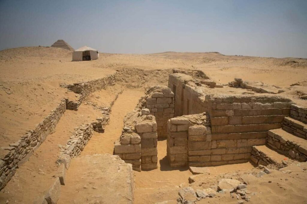 Exterior of the Fifth Dynasty mastaba excavated in northern Saqqara