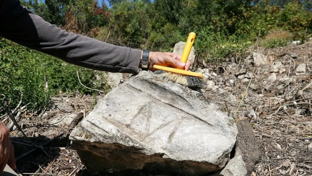 Architectural stone uncovered during excavations at the Roman city of Hadrianoi