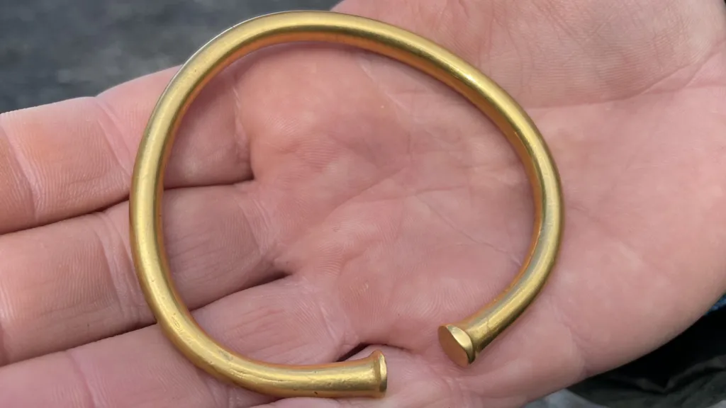 3,000-year-old Late Bronze Age gold bracelet discovered by a metal detectorist in Gwynedd, Wales
