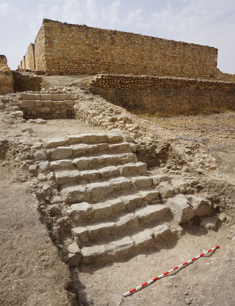 Excavated walls of the Roman granary at the ancient city of Libisosa