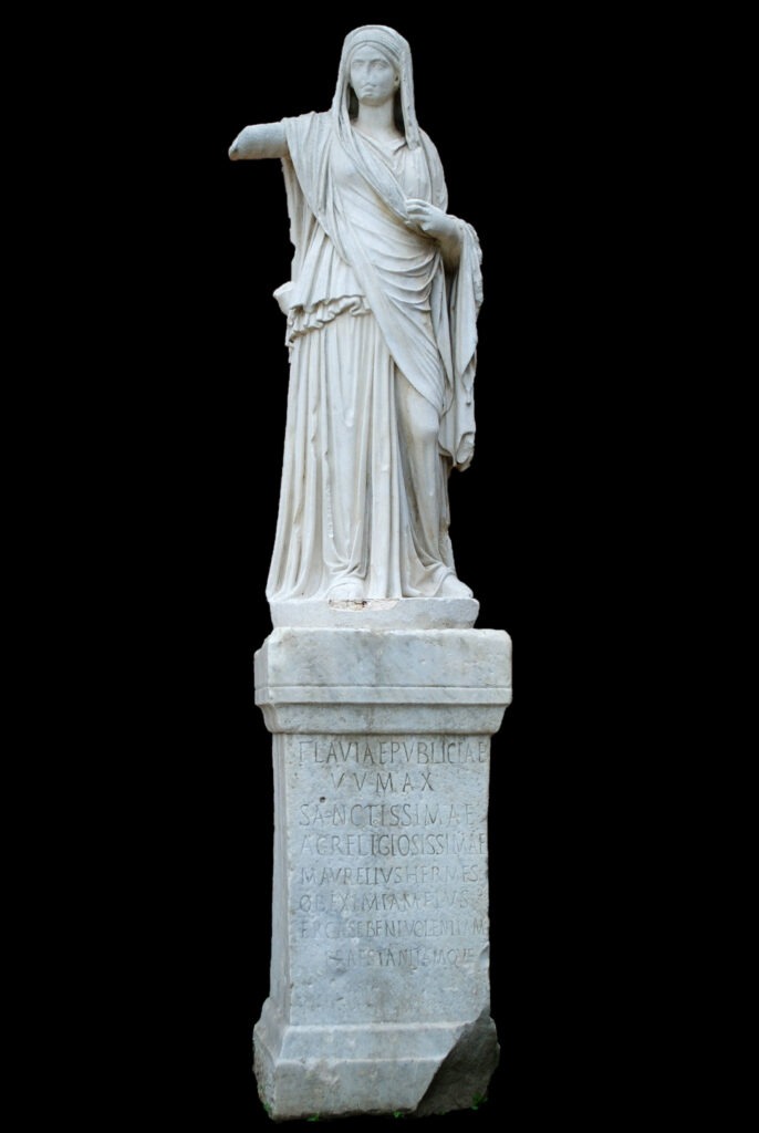 Honorary statue of chief Vestal Virgin Flavia Publicia in the Roman Forum