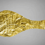 Ancient gold votive plaque with a Greek inscription dedicated to Jupiter Dolichenus, discovered at the Roman fort of Apsaros in Georgia.