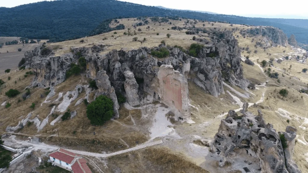 Rocky passage at Midas Fortress where the newly discovered defensive wall was uncovered.